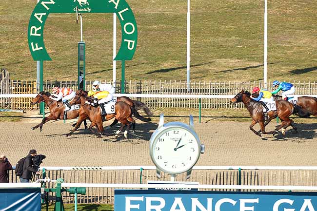 Photo d'arrivée de la course pmu PRIX DE LA ROUTE DU BLANC FOSSE à CHANTILLY le Vendredi 22 février 2019