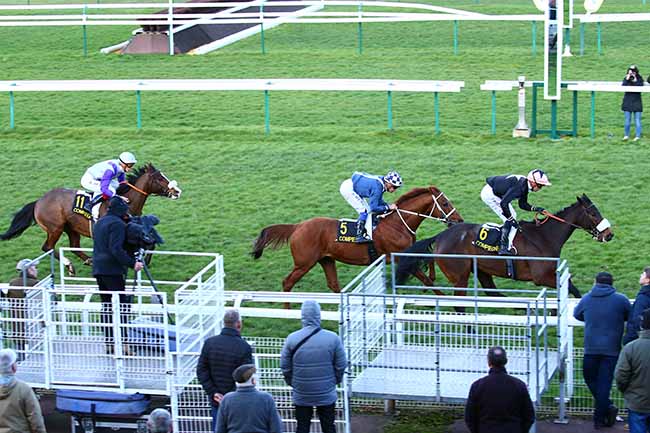 Photo d'arrivée de la course pmu PRIX DE LA CROIX SAINT-OUEN à COMPIEGNE le Lundi 11 mars 2019