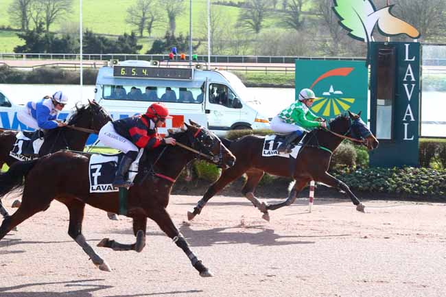 Photo d'arrivée de la course pmu PRIX WWW.HIPPODROME-LAVAL.FR à LAVAL le Mercredi 13 mars 2019