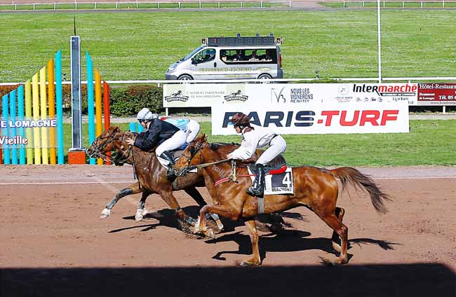 Photo d'arrivée de la course pmu PRIX PRESSE D'ENDOUMINGUE à BEAUMONT-DE-LOMAGNE le Mercredi 24 avril 2019