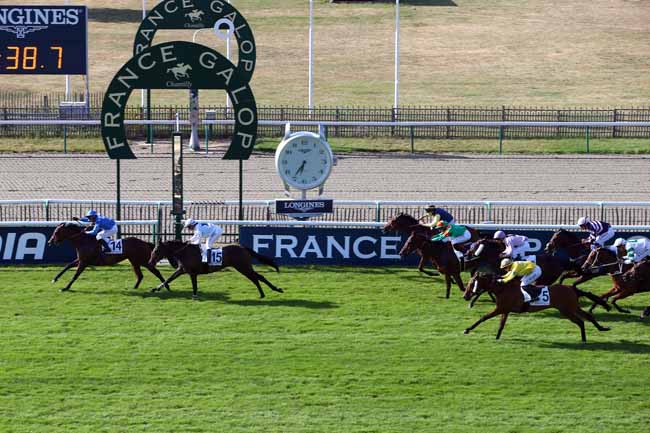 Photo d'arrivée de la course pmu PRIX DE LA ROUTE DES COQUINS à CHANTILLY le Samedi 29 juin 2019