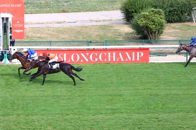 Photo d'arrivée de la course pmu PRIX ROLAND DE CHAMBURE à LONGCHAMP le Dimanche 14 juillet 2019