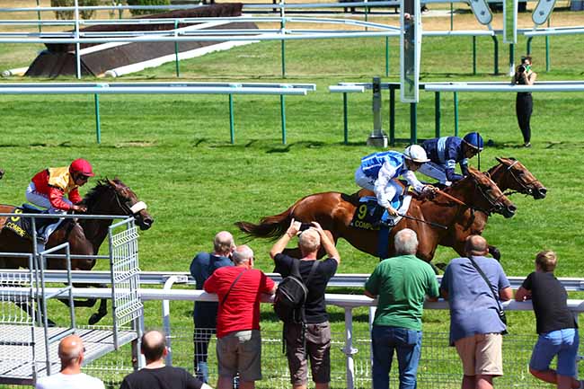 Photo d'arrivée de la course pmu PRIX DE LA FONTAINE ROCH à COMPIEGNE le Mardi 23 juillet 2019