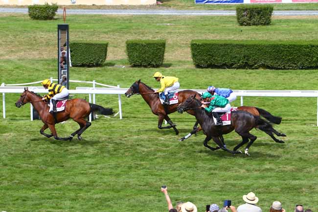 Photo d'arrivée de la course pmu PRIX VILLE DE PONT-L'EVEQUE à CLAIREFONTAINE le Jeudi 1 août 2019