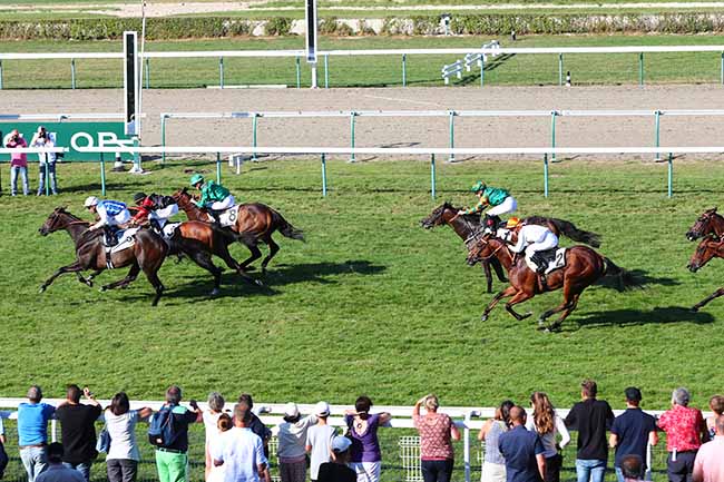Photo d'arrivée de la course pmu PRIX DE LEAUPARTIE à DEAUVILLE le Vendredi 2 août 2019