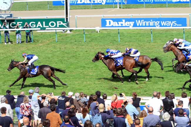 Photo d'arrivée de la course pmu DARLEY GRAND HANDICAP DES SPRINTERS à DEAUVILLE le Dimanche 18 août 2019