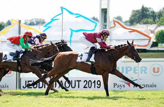 Photo d'arrivée de la course pmu PRIX DES DUCS D'ANGERS - PRIX DE CHATEAUNEUF-SUR-SARTHE à LE LION D'ANGERS le Jeudi 29 août 2019