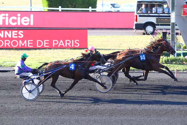 Photo d'arrivée de la course pmu PRIX DE VIMOUTIERS à PARIS-VINCENNES le Samedi 14 septembre 2019