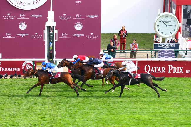 Photo d'arrivée de la course pmu QATAR PRIX JEAN-LUC LAGARDERE (GRAND CRITERIUM) à LONGCHAMP le Dimanche 6 octobre 2019
