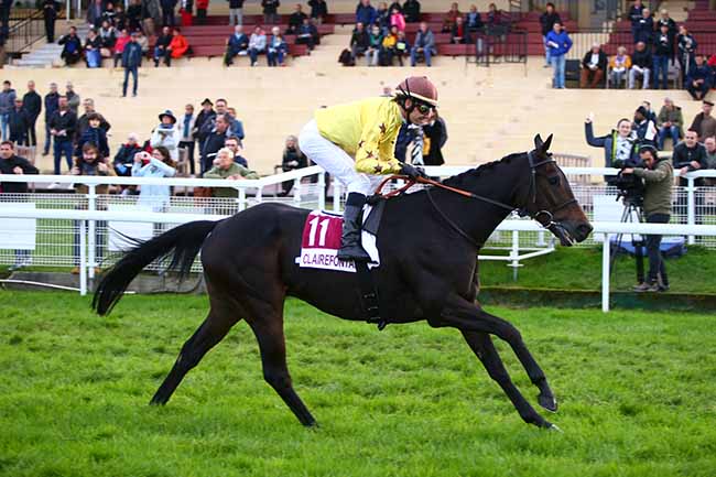 Photo d'arrivée de la course pmu PRIX DU PAYS D'AUGE à CLAIREFONTAINE le Vendredi 25 octobre 2019