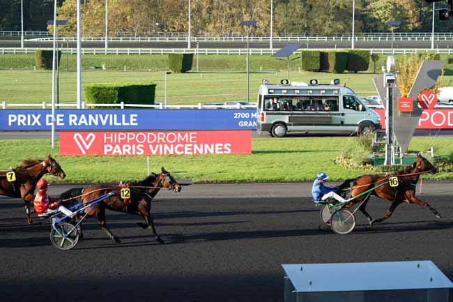 Photo d'arrivée de la course pmu PRIX DE RANVILLE à PARIS-VINCENNES le Jeudi 7 novembre 2019