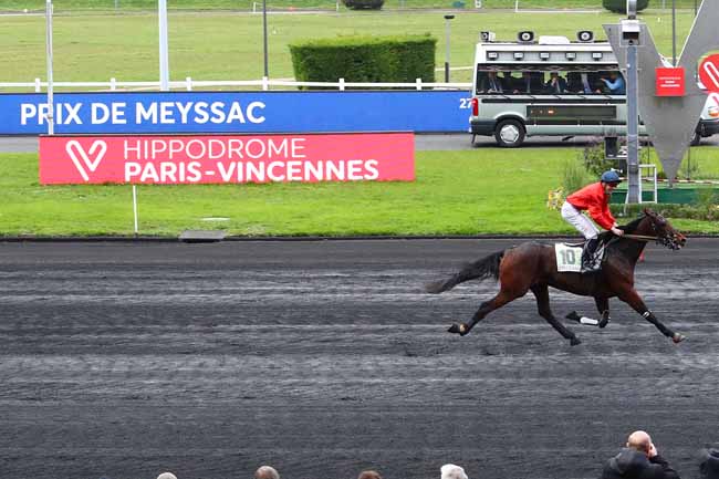 Photo d'arrivée de la course pmu PRIX DE MEYSSAC à PARIS-VINCENNES le Jeudi 21 novembre 2019