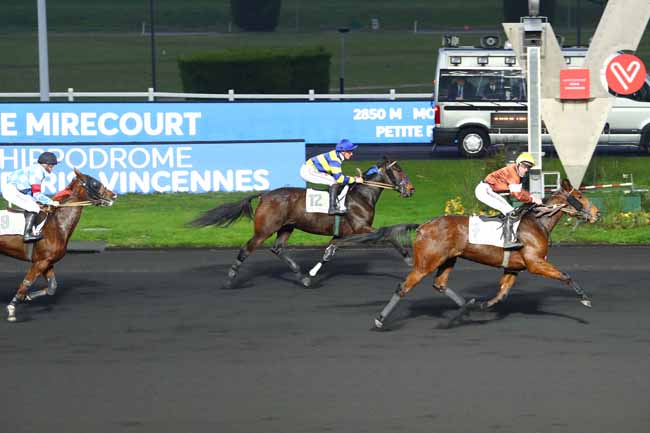 Photo d'arrivée de la course pmu PRIX DE MIRECOURT à PARIS-VINCENNES le Mardi 3 décembre 2019