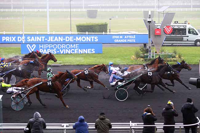 Photo d'arrivée de la course pmu PRIX DE SAINT-JEAN-DE-MONTS à PARIS-VINCENNES le Jeudi 5 décembre 2019