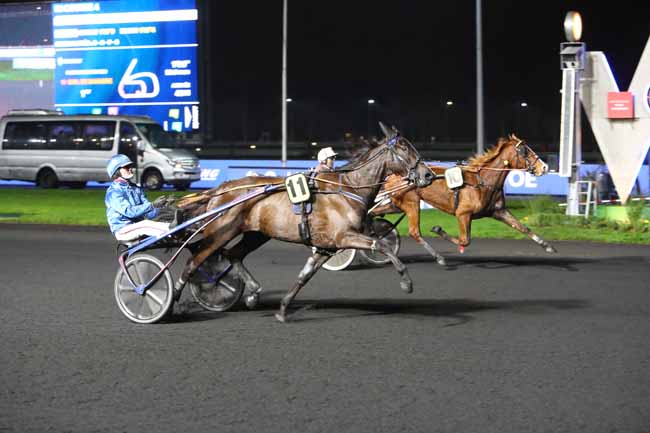 Photo d'arrivée de la course pmu PRIX ARSINOE à PARIS-VINCENNES le Vendredi 6 décembre 2019