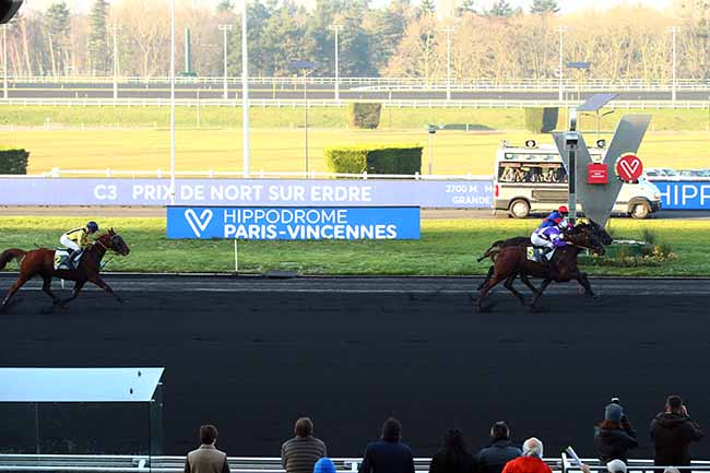 Photo d'arrivée de la course pmu PRIX DE NORT-SUR-ERDRE à PARIS-VINCENNES le Mardi 31 décembre 2019