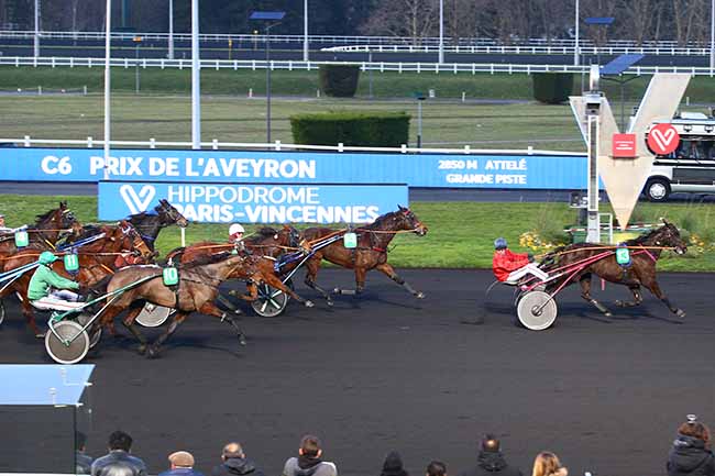 Photo d'arrivée de la course pmu PRIX DE L'AVEYRON à PARIS-VINCENNES le Lundi 6 janvier 2020