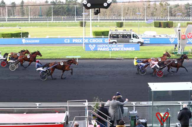 Photo d'arrivée de la course pmu PRIX DE CROIX à PARIS-VINCENNES le Samedi 11 janvier 2020