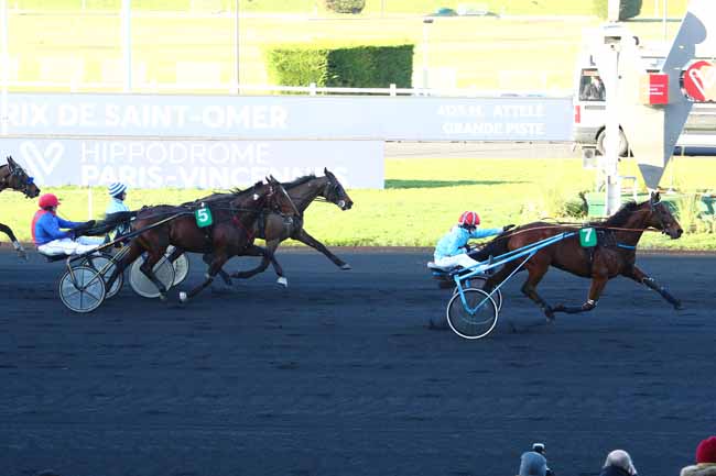 Photo d'arrivée de la course pmu PRIX DE SAINT-OMER à PARIS-VINCENNES le Lundi 20 janvier 2020