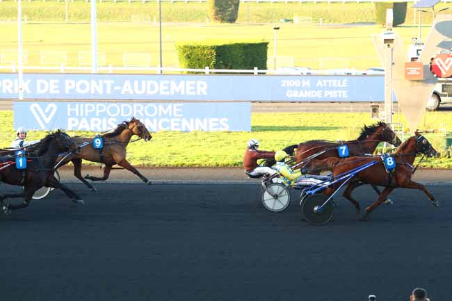 Photo d'arrivée de la course pmu PRIX DE PONT-AUDEMER à PARIS-VINCENNES le Mardi 21 janvier 2020