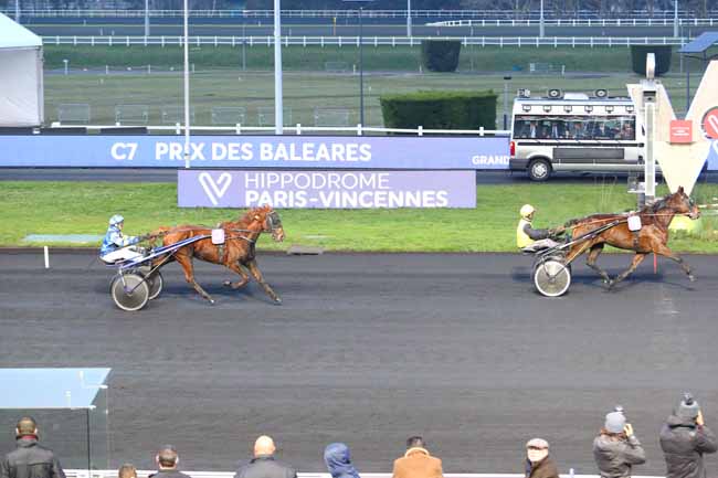 Photo d'arrivée de la course pmu PRIX DES BALEARES à PARIS-VINCENNES le Jeudi 23 janvier 2020