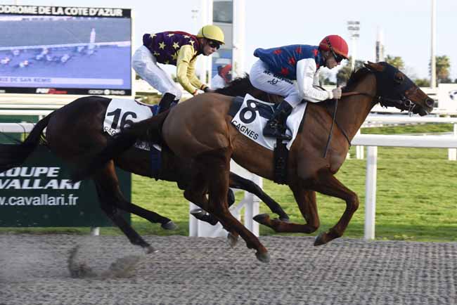 Photo d'arrivée de la course pmu PRIX DE SAN REMO à CAGNES-SUR-MER le Mercredi 29 janvier 2020