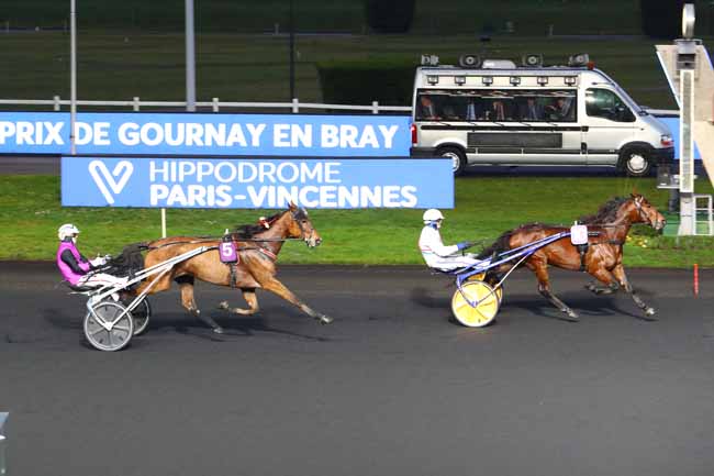 Photo d'arrivée de la course pmu PRIX DE GOURNAY-EN-BRAY à PARIS-VINCENNES le Lundi 3 février 2020