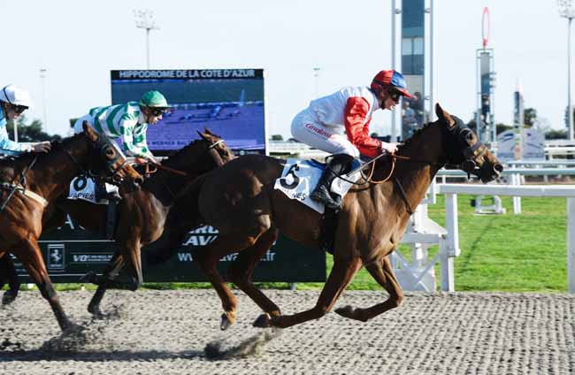 Photo d'arrivée de la course pmu PRIX WERNER BALTROMEI à CAGNES-SUR-MER le Mercredi 12 février 2020