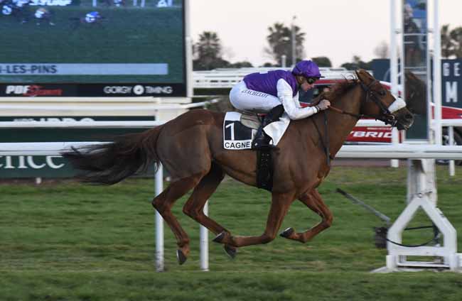Photo d'arrivée de la course pmu PRIX DE JUAN-LES-PINS à CAGNES-SUR-MER le Mercredi 19 février 2020