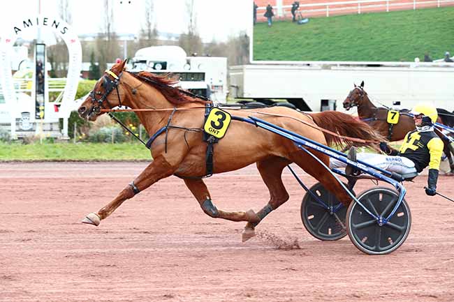 Photo d'arrivée de la course pmu GRAND NATIONAL DU TROT PARIS-TURF à AMIENS le Mercredi 4 mars 2020