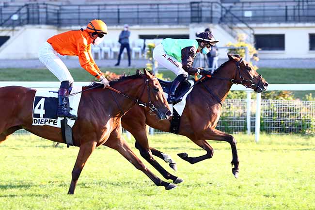Photo d'arrivée de la course pmu PRIX DE CHATOU à DIEPPE le Samedi 30 mai 2020