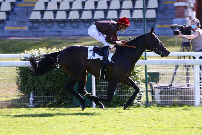Photo d'arrivée de la course pmu PRIX DU GROS-CHENE à DEAUVILLE le Dimanche 31 mai 2020