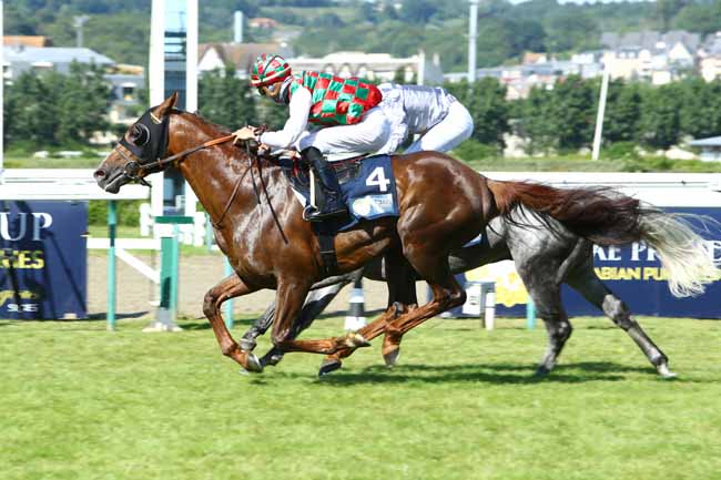 Photo d'arrivée de la course pmu THE PRESIDENT OF THE UAE CUP - COUPE D'EUROPE DES CHEVAUX ARABES à DEAUVILLE le Lundi 1 juin 2020