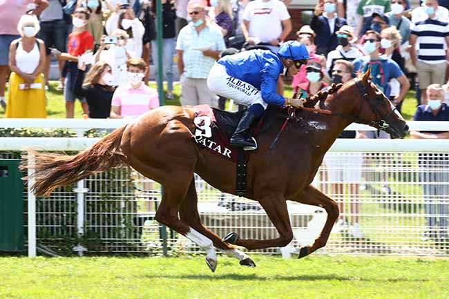 Photo d'arrivée de la course pmu QATAR PRIX KISTENA à DEAUVILLE le Dimanche 12 juillet 2020