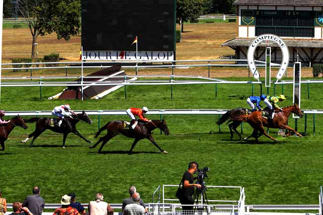 Photo d'arrivée de la course pmu PRIX DU BERVAL à COMPIEGNE le Lundi 27 juillet 2020