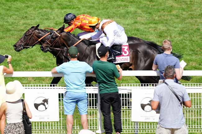 Photo d'arrivée de la course pmu DEFI DU GALOP-PARIS-TURF à CLAIREFONTAINE le Vendredi 7 août 2020