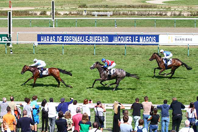 Photo d'arrivée de la course pmu PRIX FRANCOIS BOUTIN à DEAUVILLE le Dimanche 16 août 2020