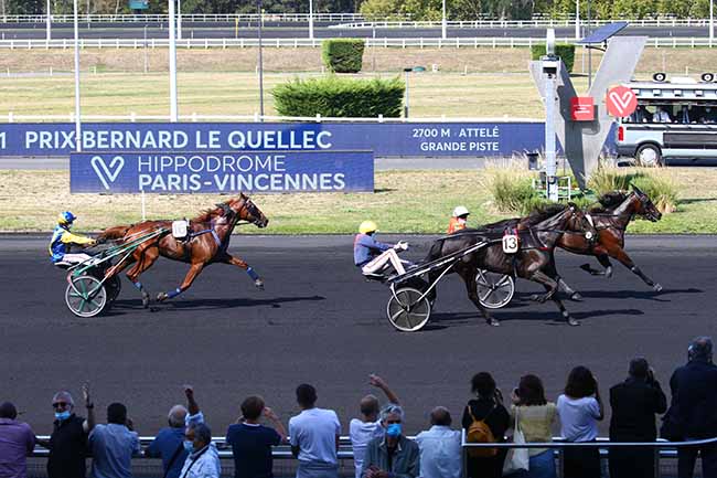Photo d'arrivée de la course pmu PRIX BERNARD LE QUELLEC à PARIS-VINCENNES le Jeudi 17 septembre 2020