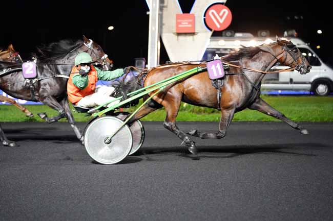 Photo d'arrivée de la course pmu PRIX ELIANE DE BELLAIGUE à PARIS-VINCENNES le Vendredi 2 octobre 2020