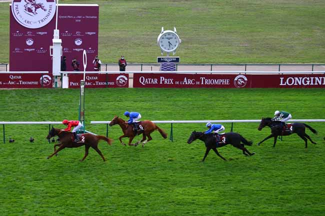 Photo d'arrivée de la course pmu QATAR PRIX DANIEL WILDENSTEIN à LONGCHAMP le Samedi 3 octobre 2020
