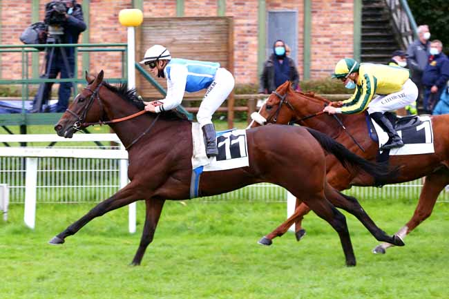 Photo d'arrivée de la course pmu PRIX ROSA BONHEUR à FONTAINEBLEAU le Lundi 5 octobre 2020