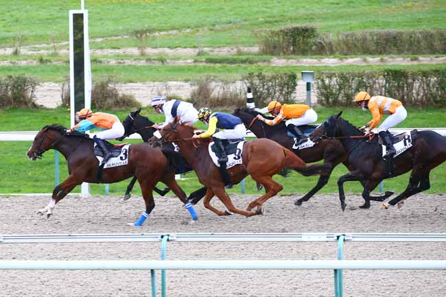 Photo d'arrivée de la course pmu PRIX EQUIDAYS - LE CALVADOS FETE LE CHEVAL à DEAUVILLE le Mercredi 21 octobre 2020