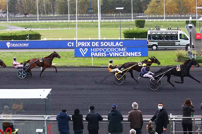 Photo d'arrivée de la course pmu PRIX DE SOULAC à PARIS-VINCENNES le Mercredi 28 octobre 2020