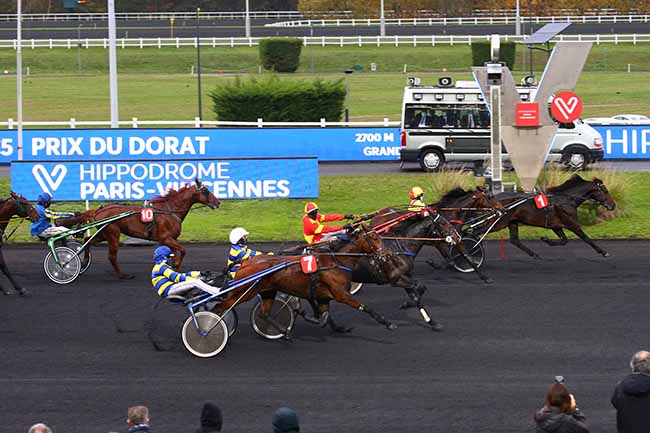 Photo d'arrivée de la course pmu PRIX DU DORAT à PARIS-VINCENNES le Mercredi 28 octobre 2020