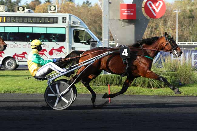 Photo d'arrivée de la course pmu PRIX MARCEL LAURENT à PARIS-VINCENNES le Jeudi 12 novembre 2020