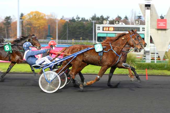 Photo d'arrivée de la course pmu PRIX DE L'EURE à PARIS-VINCENNES le Dimanche 6 décembre 2020