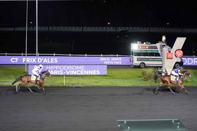 Photo d'arrivée de la course pmu PRIX D'ALES à PARIS-VINCENNES le Mardi 8 décembre 2020