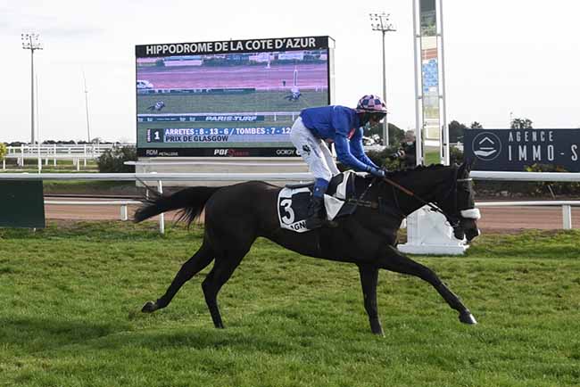 Photo d'arrivée de la course pmu PRIX DE GLASGOW à CAGNES-SUR-MER le Mercredi 23 décembre 2020