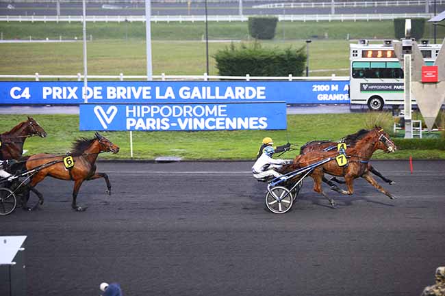 Photo d'arrivée de la course pmu PRIX DE BRIVE-LA-GAILLARDE à PARIS-VINCENNES le Mardi 29 décembre 2020