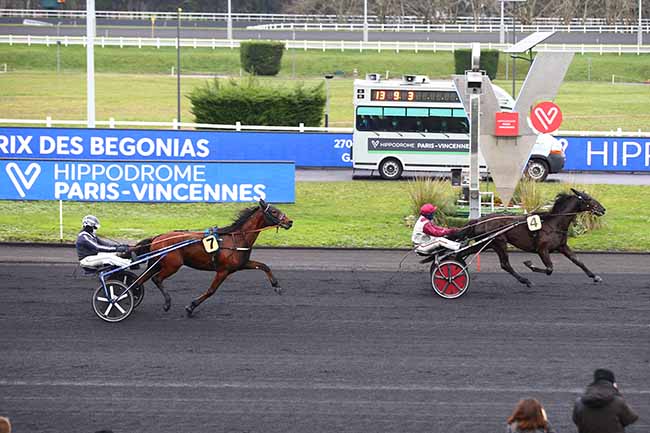 Photo d'arrivée de la course pmu PRIX DES BEGONIAS à PARIS-VINCENNES le Jeudi 31 décembre 2020